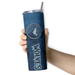 customized minnesota timberwolves spiral burst print midnight blue skinny tumbler best selling 1.webp
