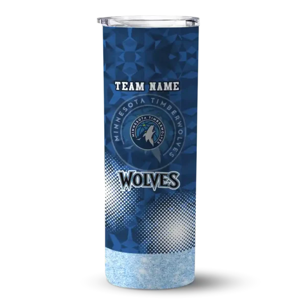 customized minnesota timberwolves starburst tiles midnight blue skinny tumbler best selling.webp