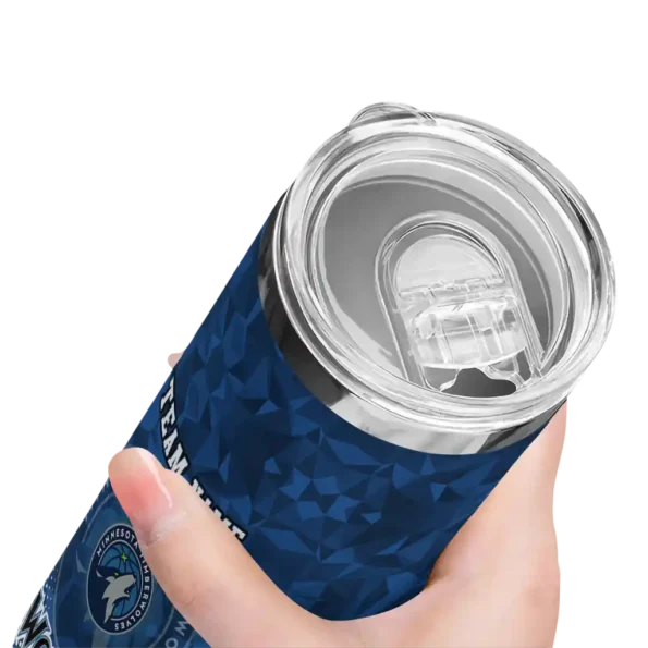 customized minnesota timberwolves starburst tiles midnight blue skinny tumbler high quality.webp
