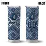 customized minnesota timberwolves zipper leopard midnight blue skinny tumbler best selling 1.webp