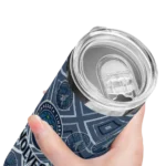 customized minnesota timberwolves zipper leopard midnight blue skinny tumbler best selling 1.webp