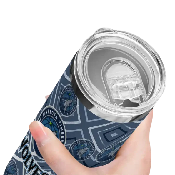 customized minnesota timberwolves zipper leopard midnight blue skinny tumbler high quality.webp