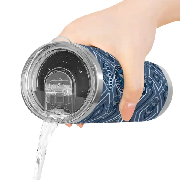 customized minnesota timberwolves zipper leopard midnight blue skinny tumbler latest model.webp
