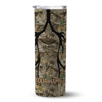 customized new orleans pelicans antler flow camo skinny tumbler best selling 1.webp