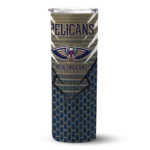 customized new orleans pelicans chevron stripes navy skinny tumbler best selling 1.webp
