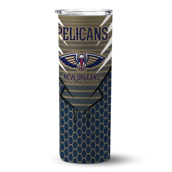 customized new orleans pelicans chevron stripes navy skinny tumbler best selling 1.webp