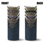 customized new orleans pelicans chevron stripes navy skinny tumbler best selling 1.webp