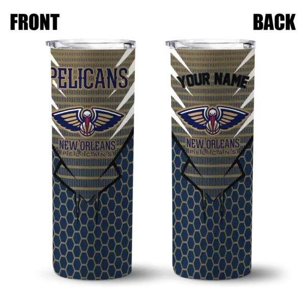 customized new orleans pelicans chevron stripes navy skinny tumbler fashion forward.webp