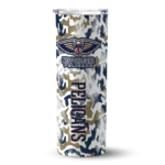 customized new orleans pelicans claw marks navy white skinny tumbler best selling 1.webp