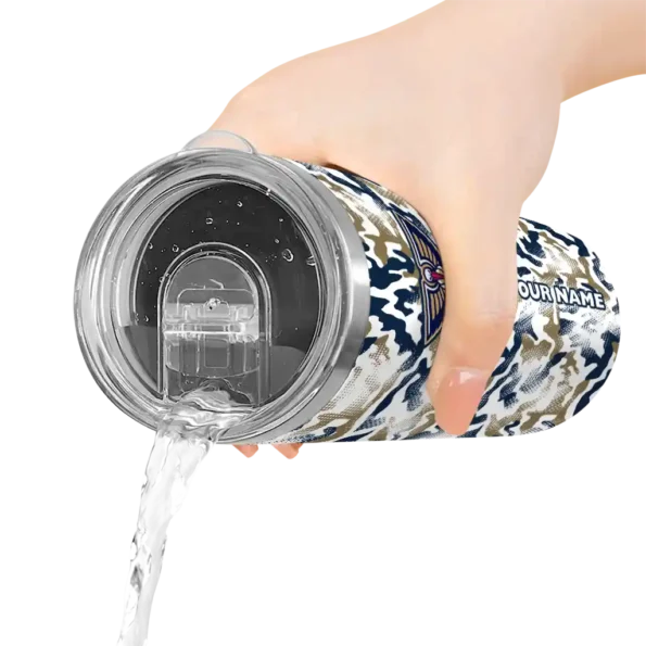 customized new orleans pelicans claw marks navy white skinny tumbler latest model.webp