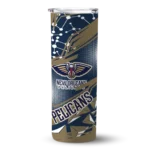 customized new orleans pelicans helmet clash navy skinny tumbler best selling 1.webp