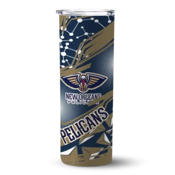 customized new orleans pelicans helmet clash navy skinny tumbler best selling 1.webp