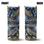 customized new orleans pelicans helmet clash navy skinny tumbler best selling 1.webp