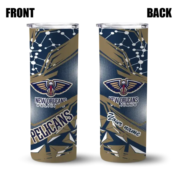 customized new orleans pelicans helmet clash navy skinny tumbler fashion forward.webp