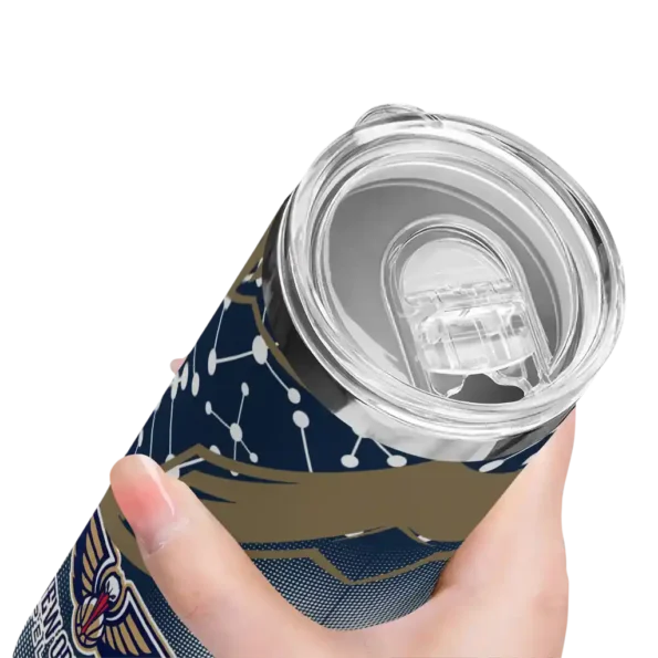 customized new orleans pelicans helmet clash navy skinny tumbler high quality.webp