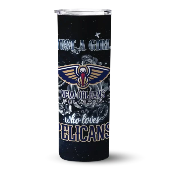 customized new orleans pelicans rose romance navy black skinny tumbler best selling 1.webp