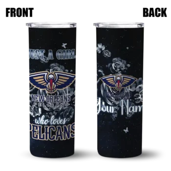 customized new orleans pelicans rose romance navy black skinny tumbler fashion forward.webp