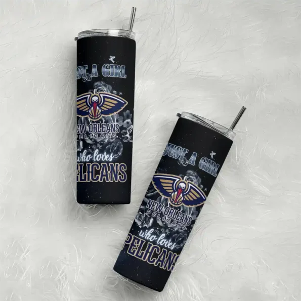 customized new orleans pelicans rose romance navy black skinny tumbler top rated.webp