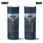 customized new orleans pelicans sparkle drip navy skinny tumbler best selling 1.webp