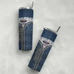customized new orleans pelicans sparkle drip navy skinny tumbler best selling 1.webp