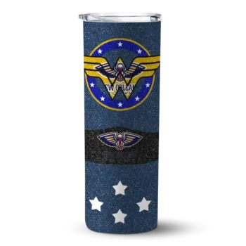 customized new orleans pelicans star cluster navy skinny tumbler best selling 1.webp