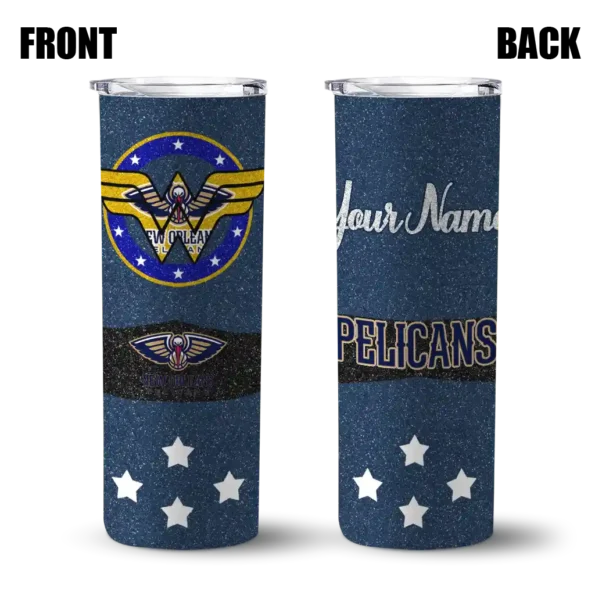 customized new orleans pelicans star cluster navy skinny tumbler fashion forward 1.webp
