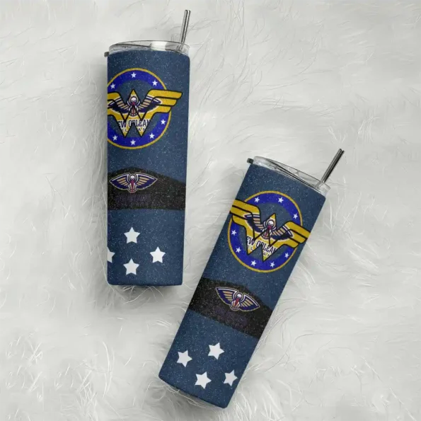customized new orleans pelicans star cluster navy skinny tumbler top rated.webp