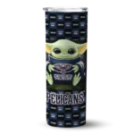 customized new orleans pelicans yoda cozy navy black skinny tumbler best selling 1.webp