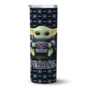 customized new orleans pelicans yoda cozy navy black skinny tumbler best selling 1.webp