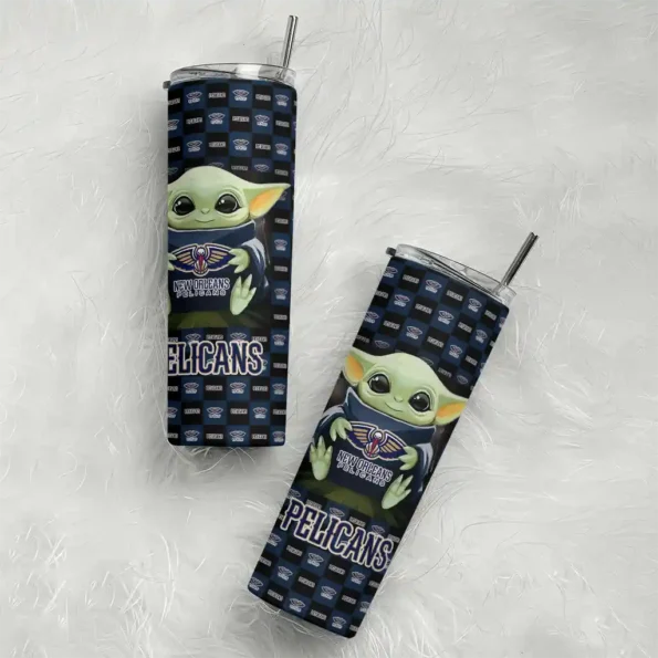 customized new orleans pelicans yoda cozy navy black skinny tumbler top rated 1.webp
