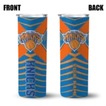 customized new york knicks camo texture blue skinny tumbler best selling 1.webp