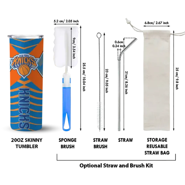 customized new york knicks camo texture blue skinny tumbler new arrival.webp