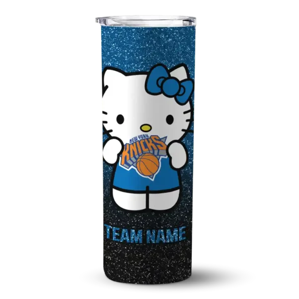 customized new york knicks hello kitty blue black skinny tumbler best selling 1.webp