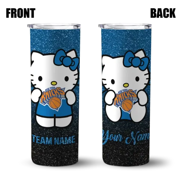 customized new york knicks hello kitty blue black skinny tumbler fashion forward.webp