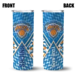 customized new york knicks monogram burst blue white skinny tumbler best selling 1.webp