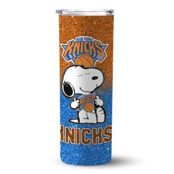 customized new york knicks snoopy attitude blue skinny tumbler best selling 1.webp