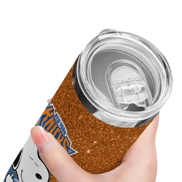 customized new york knicks snoopy attitude blue skinny tumbler high quality.webp