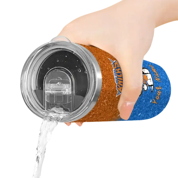 customized new york knicks snoopy attitude blue skinny tumbler latest model.webp