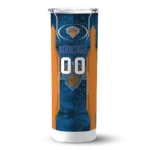 customized new york knicks stacked diamond blue skinny tumbler best selling 1.webp