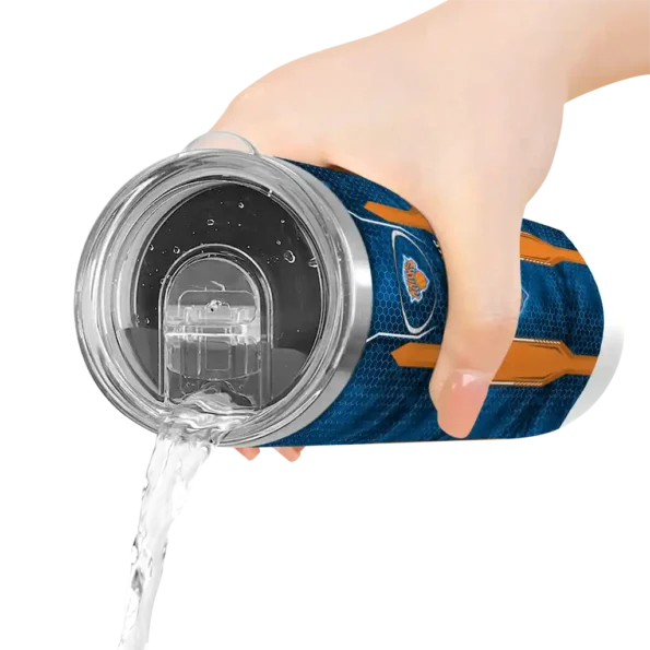 customized new york knicks stacked diamond blue skinny tumbler latest model.webp
