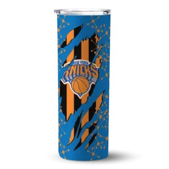 customized new york knicks star pop blue black skinny tumbler best selling 1.webp