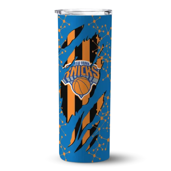 customized new york knicks star pop blue black skinny tumbler best selling 1.webp