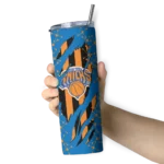 customized new york knicks star pop blue black skinny tumbler best selling 1.webp