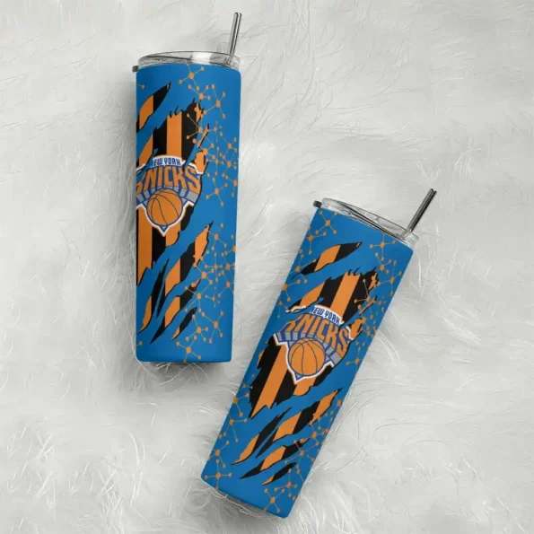 customized new york knicks star pop blue black skinny tumbler top rated.webp