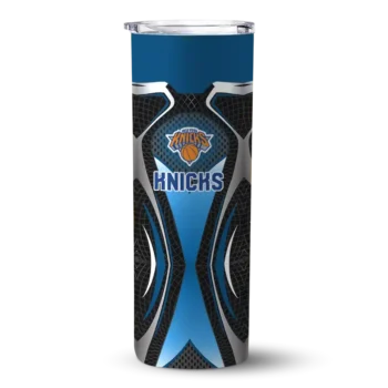 customized new york knicks superman emblem blue black skinny tumbler best selling 1.webp