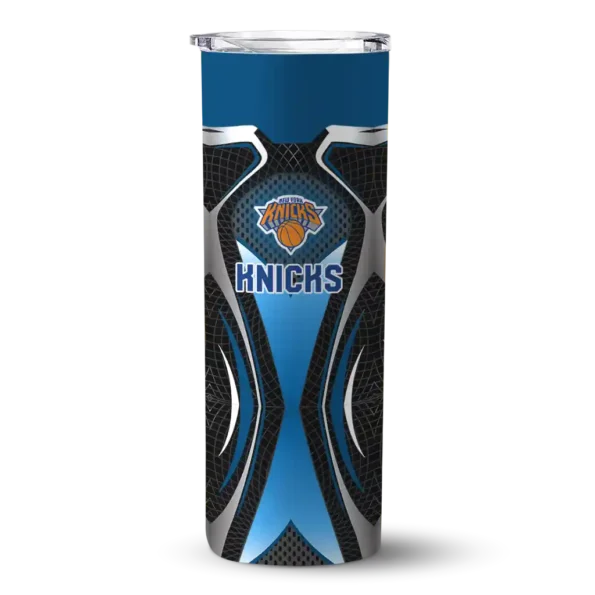 customized new york knicks superman emblem blue black skinny tumbler best selling 1.webp