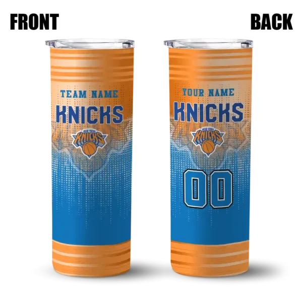customized new york knicks swirl texture blue skinny tumbler fashion forward.webp