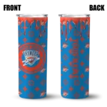 customized oklahoma city thunder camo streak blue skinny tumbler best selling 1.webp