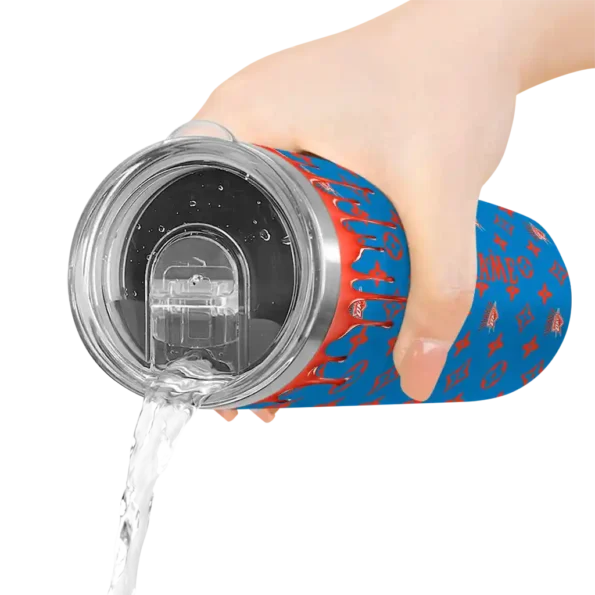 customized oklahoma city thunder camo streak blue skinny tumbler latest model.webp