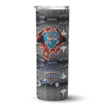 customized oklahoma city thunder chevron v blue gray skinny tumbler best selling 1.webp